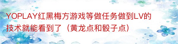 YOPLAY红黑梅方游戏等做任务做到LV的技术就能看到了（黄龙点和骰子点）