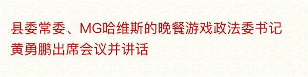 县委常委、MG哈维斯的晚餐游戏政法委书记黄勇鹏出席会议并讲话