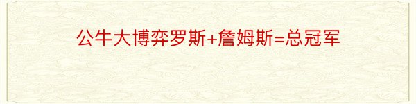 公牛大博弈罗斯+詹姆斯=总冠军